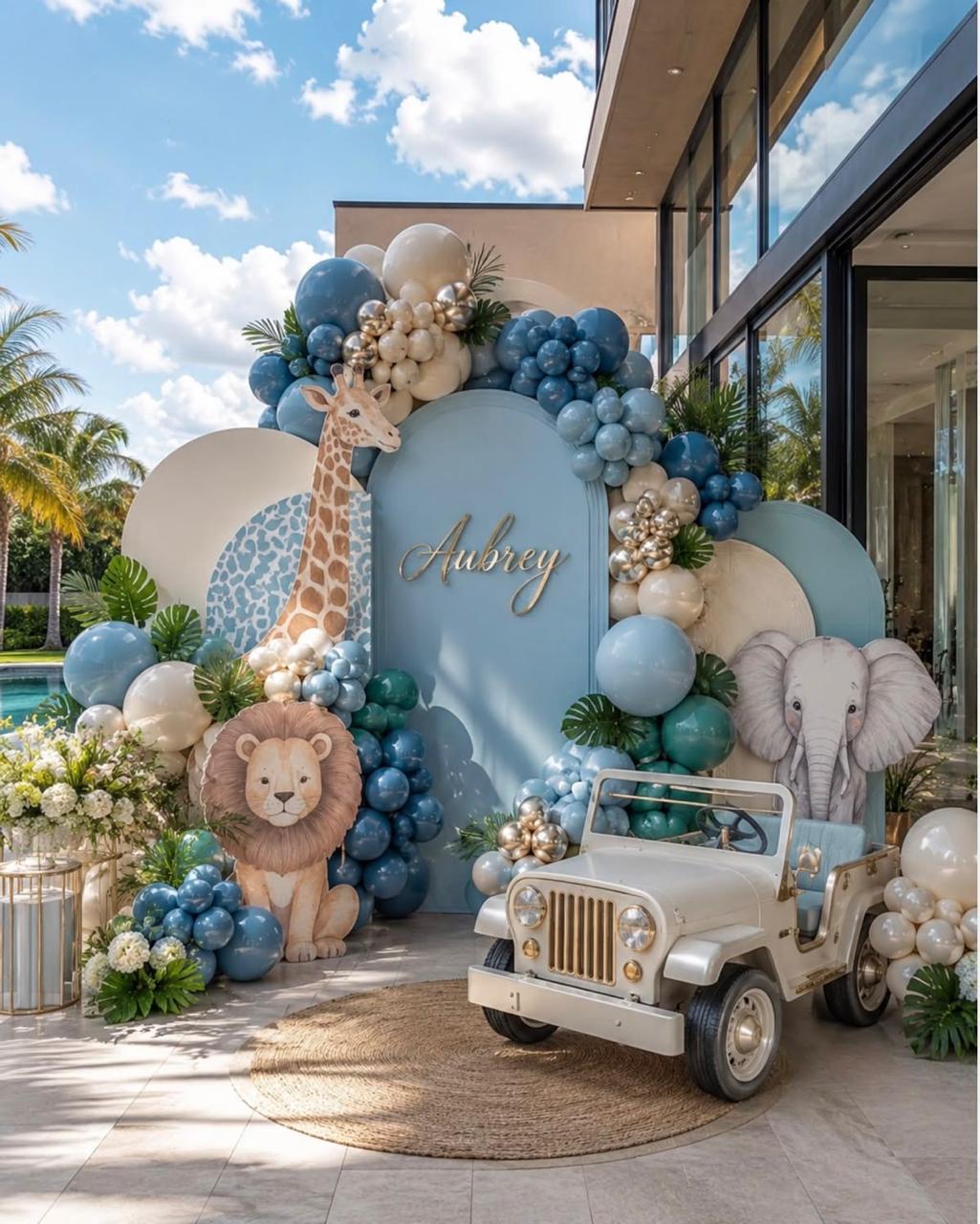 Decoración moderna para celebración premium
